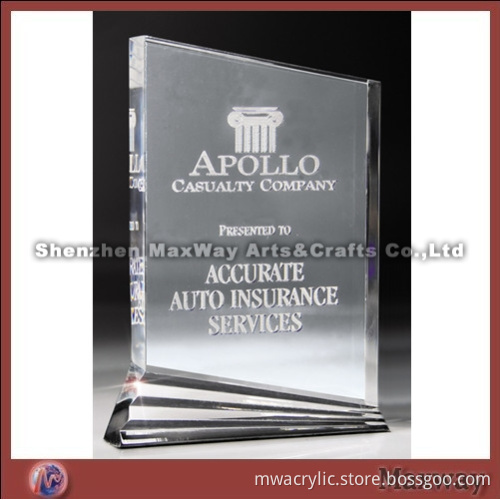 Modern Bevel Polished Thickened Acrylic/PMMA Prize/Paperweight/Pressie with Logo